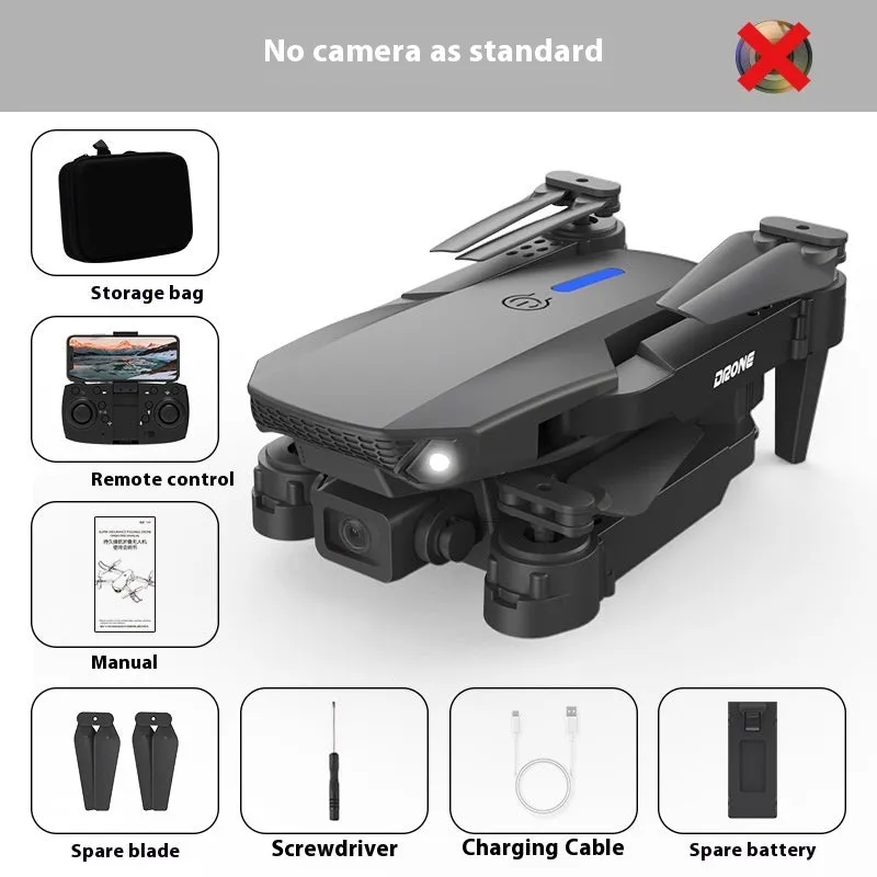 Black UAV aerial photography drone with four rotors, folding frame under 30 cm, optical flow positioning system
