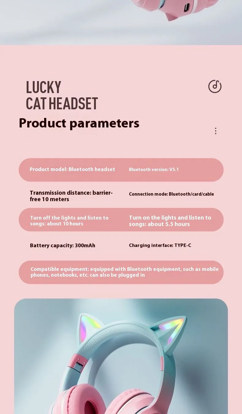 Bluetooth headset BT035C with gradient colour finish and breathing light