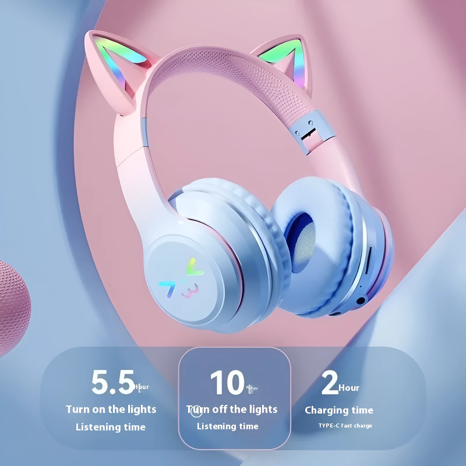 Bluetooth headset BT035C with gradient colour finish and breathing light