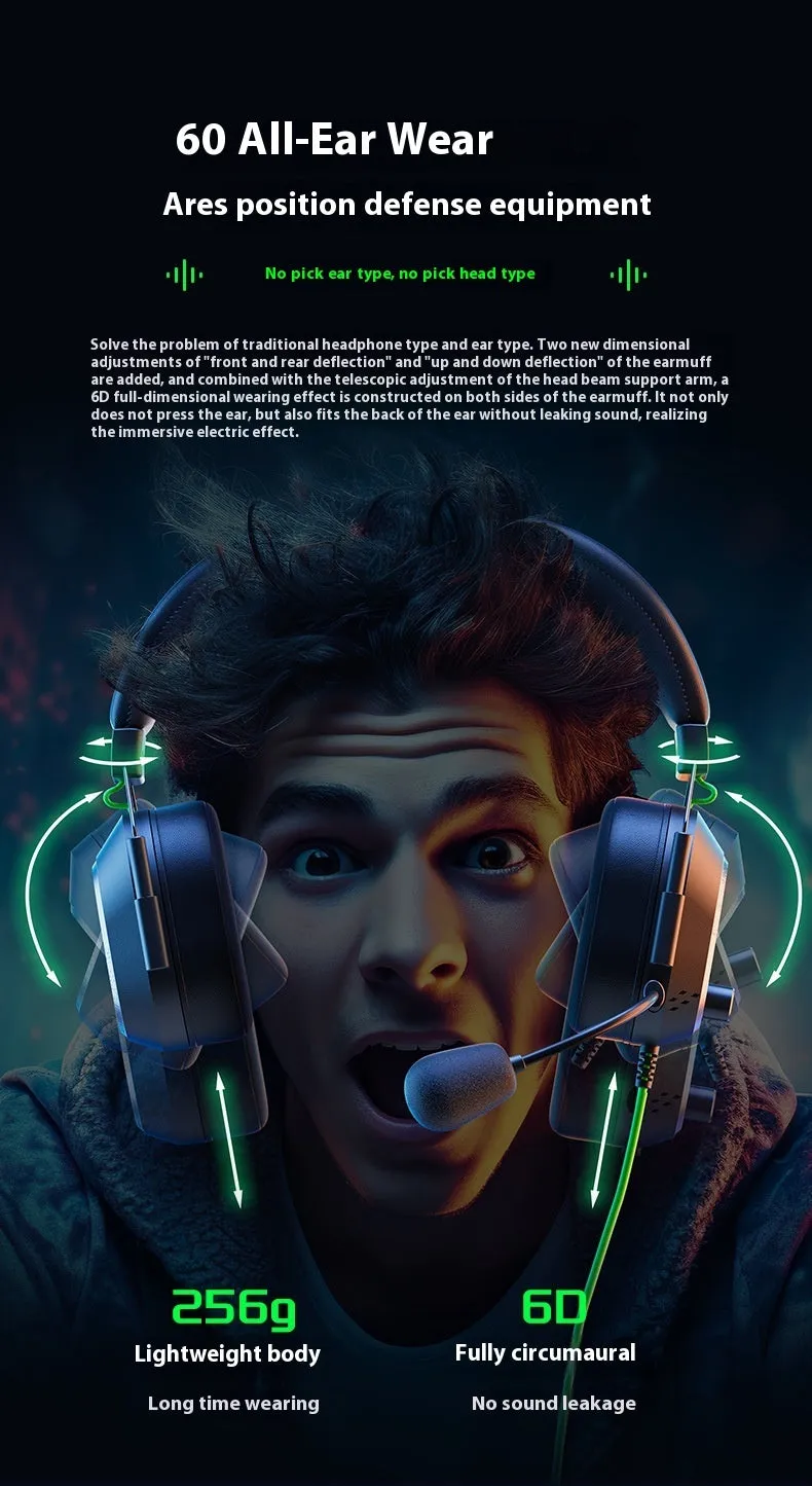 G810 wired gaming headset with microphone, black, L-shaped 3.5mm plug and TPE cable