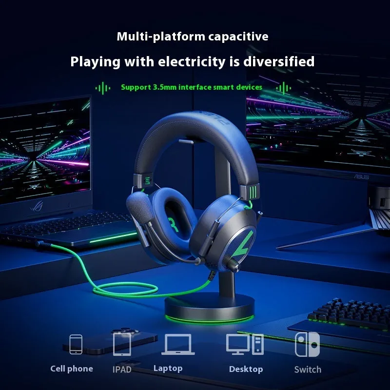 G810 wired gaming headset with microphone, black, L-shaped 3.5mm plug and TPE cable