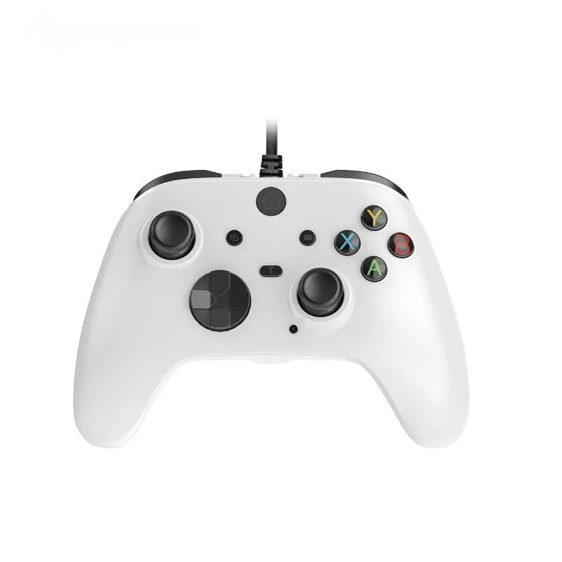 Six-in-one wired game controller with macro programming for PC and PS in black