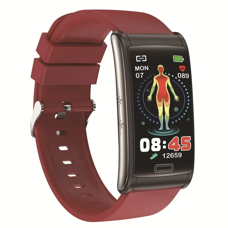 E600 smart watch with non-invasive blood sugar testing on wrist display