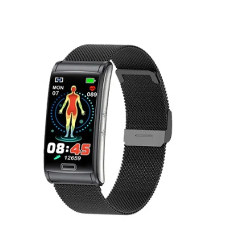 E600 smart watch with non-invasive blood sugar testing on wrist display