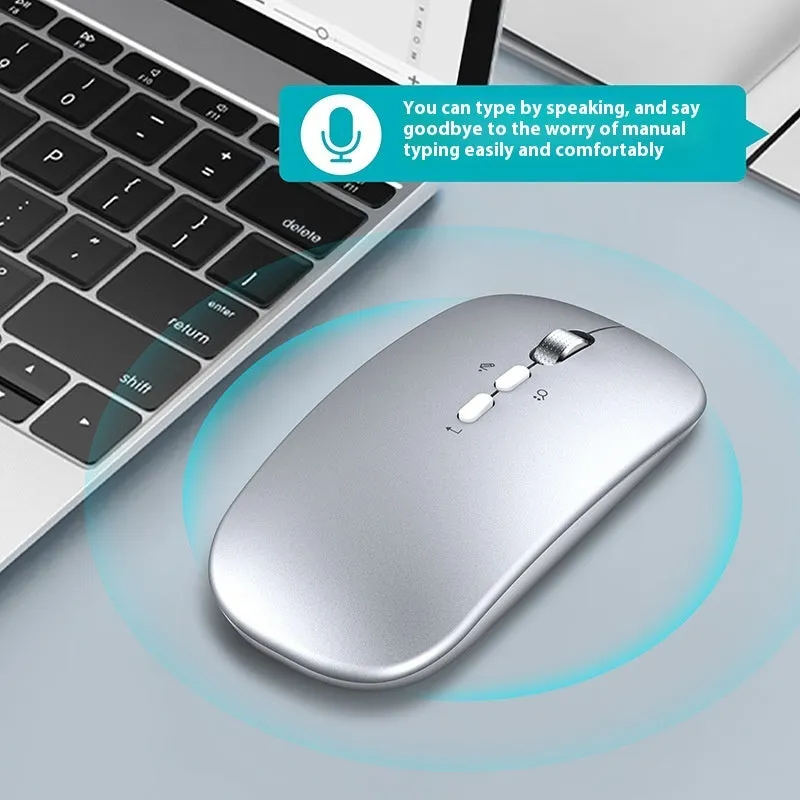 AI intelligent voice translation wireless charging mouse in gold with 2.4GHz and 2000DPI optical sensor
