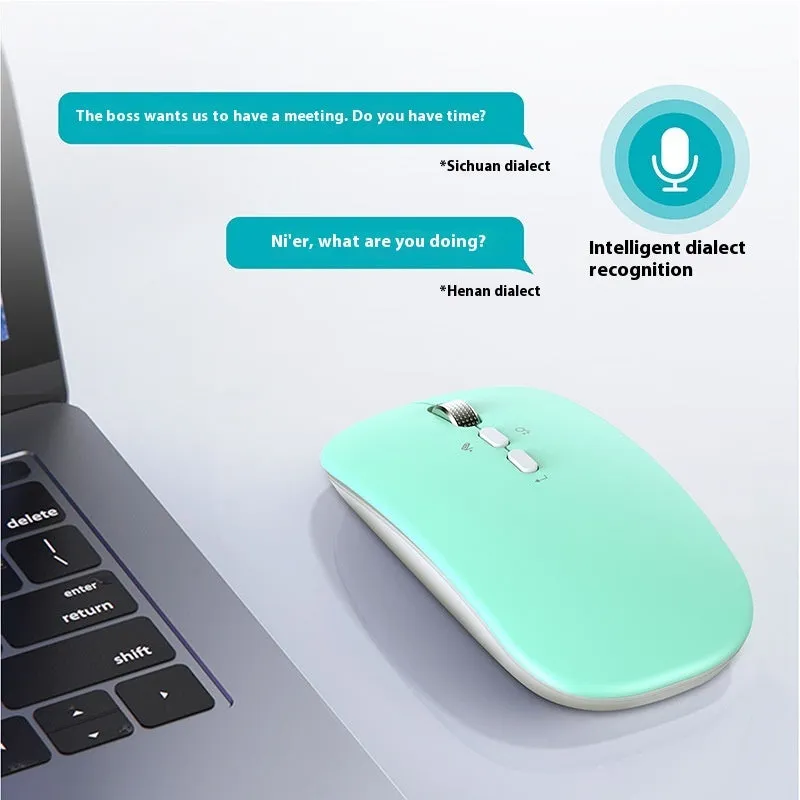AI intelligent voice translation wireless charging mouse in gold with 2.4GHz and 2000DPI optical sensor