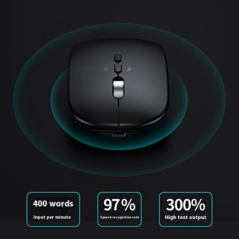 AI intelligent voice translation wireless charging mouse in gold with 2.4GHz and 2000DPI optical sensor