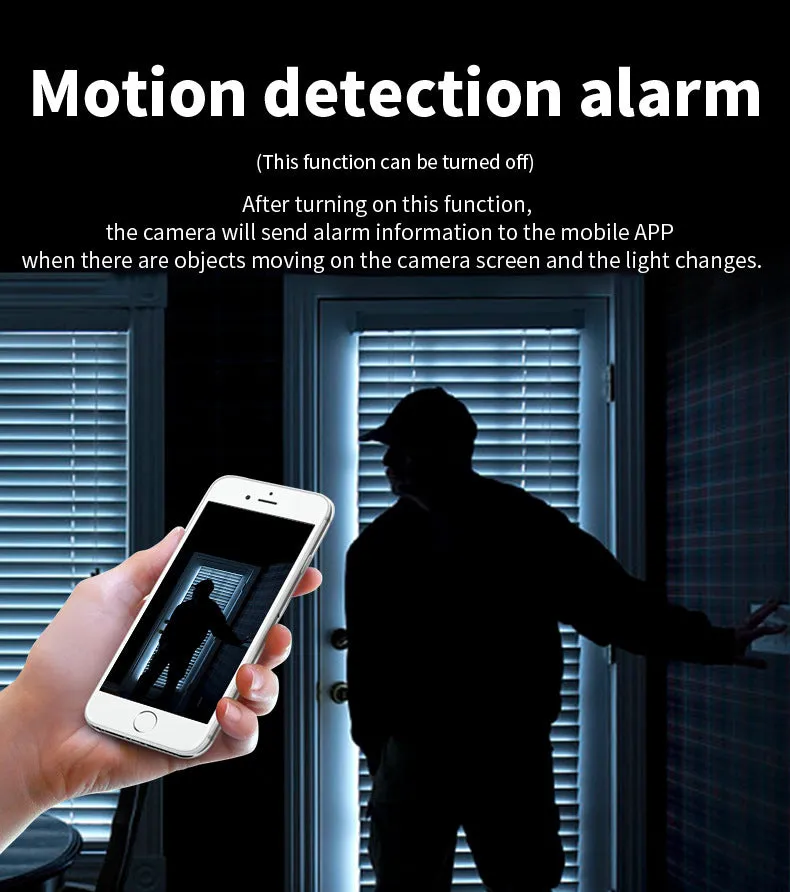 HD Night Vision WiFi Surveillance Camera in black, 90x55x10mm, with USB camcorder design