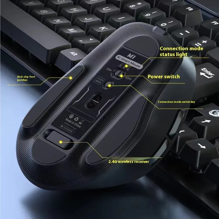 White wireless Bluetooth smart mouse with translation function for office drawing and PPT