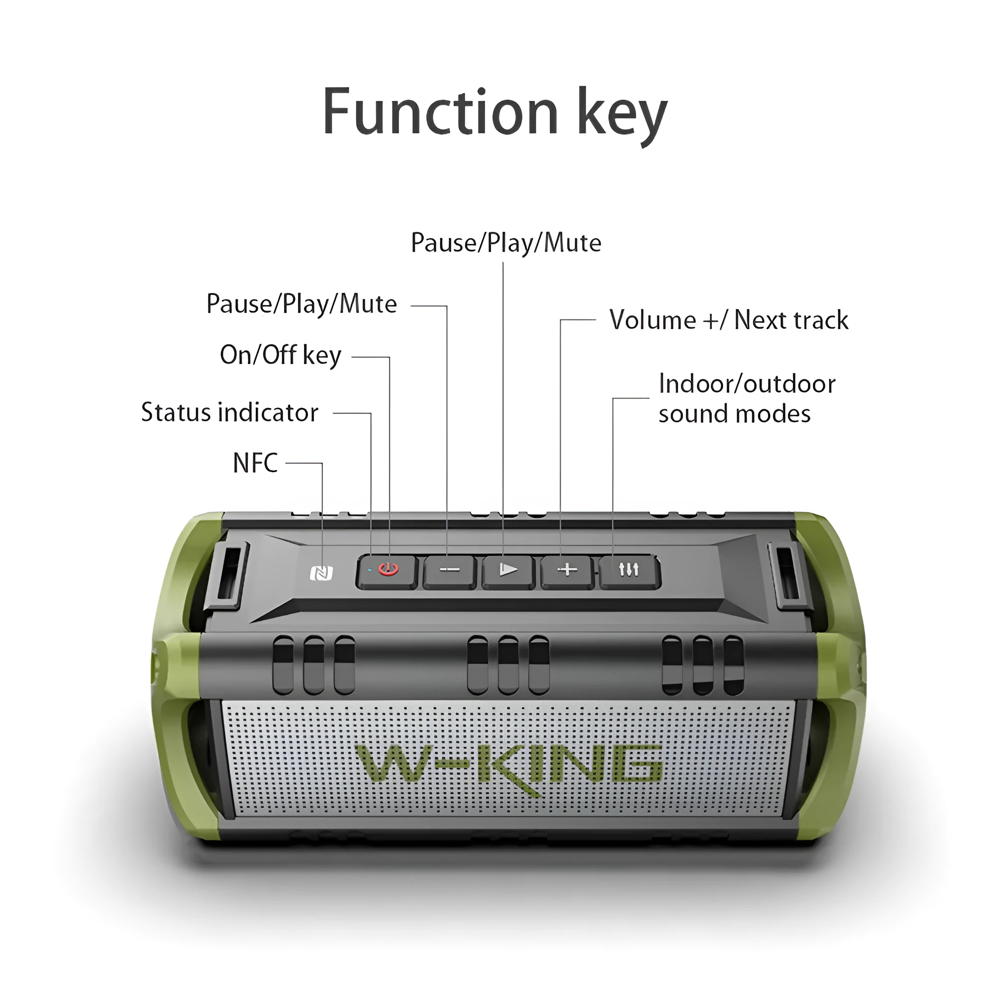 Portable wireless Bluetooth speaker in black with NFC and USB/TF card support