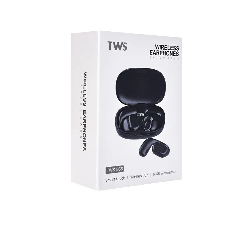 Wireless Bluetooth translation earphones with noise reduction in black colour