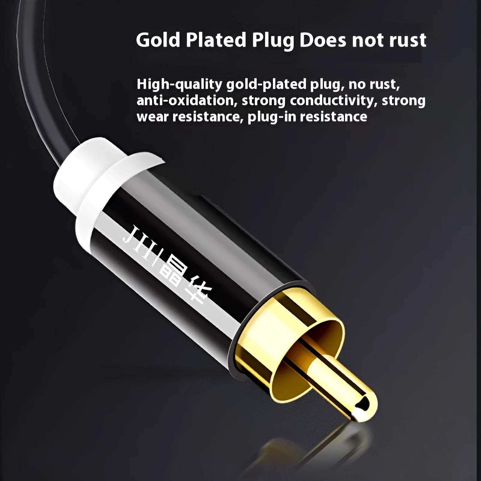 Gold-plated two-to-two double-connected flower head audio cable for RCA connections