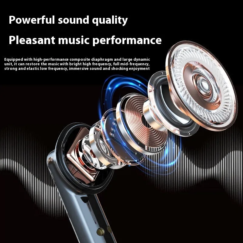 Translucent Bluetooth headset in clear ABS plastic with in-ear fit and charging case