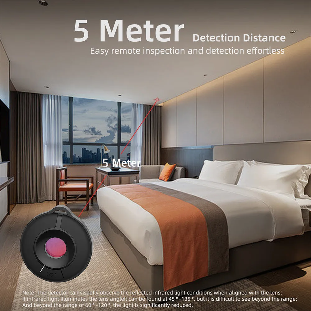 Infrared scanning anti theft anti peeping detector in black