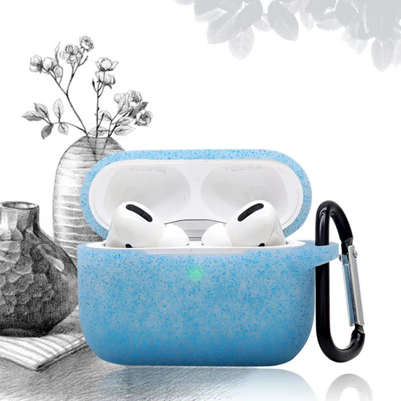 Glitter silicone clamshell protective cover for AirPods Pro in multiple colour options