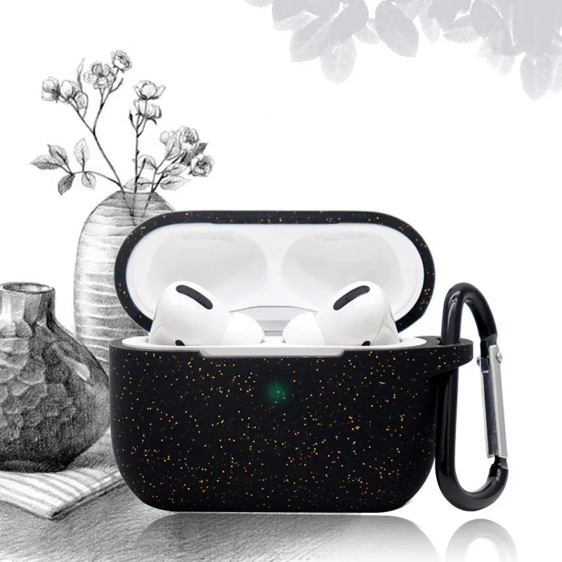 Glitter silicone clamshell protective cover for AirPods Pro in multiple colour options