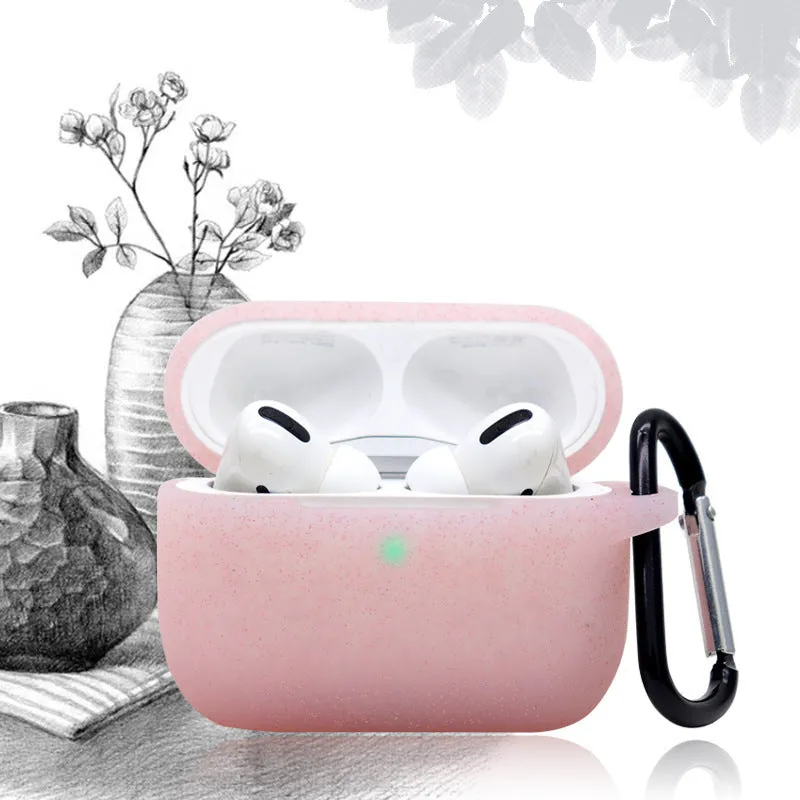 Glitter silicone clamshell protective cover for AirPods Pro in multiple colour options