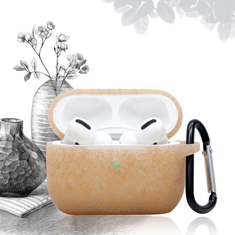 Glitter silicone clamshell protective cover for AirPods Pro in multiple colour options