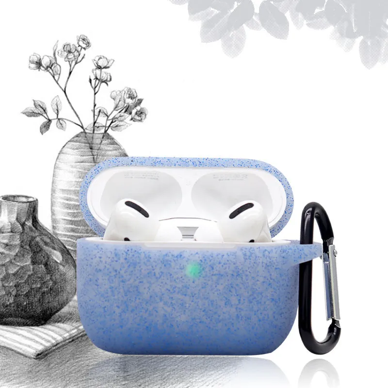 Glitter silicone clamshell protective cover for AirPods Pro in multiple colour options