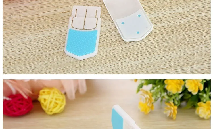 White ABS plastic corner drawer child safety lock with adhesive tape for cabinets