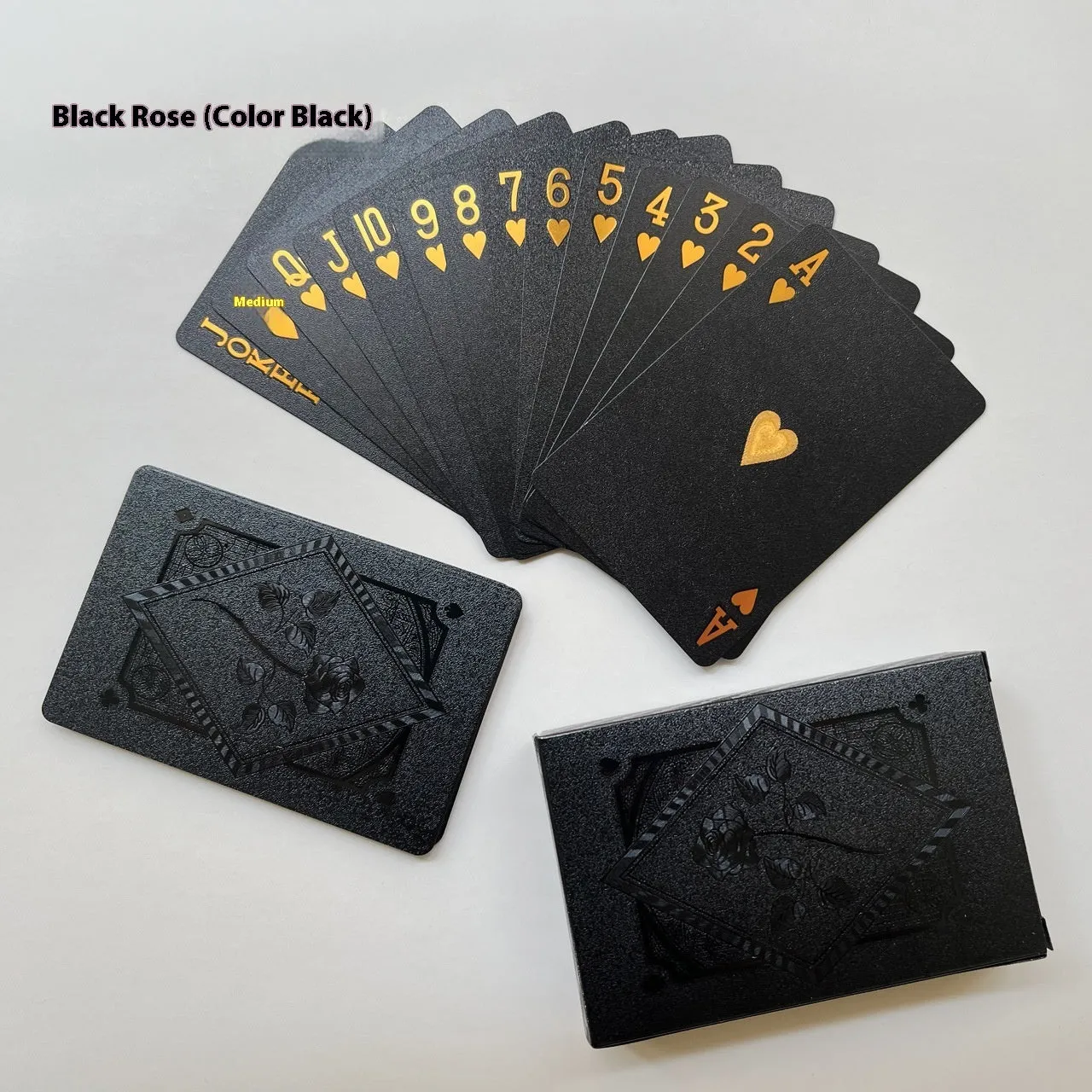 Gold foil playing cards deck with metallic finish 57 by 87 millimetres