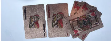 Gold foil playing cards deck with metallic finish 57 by 87 millimetres
