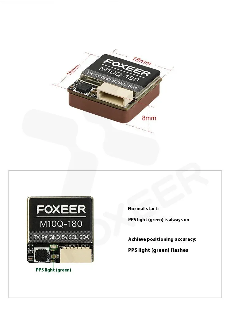 Foxeer M10 Q180 GPS FPV black crossing machine with compass, compact size under 30cm