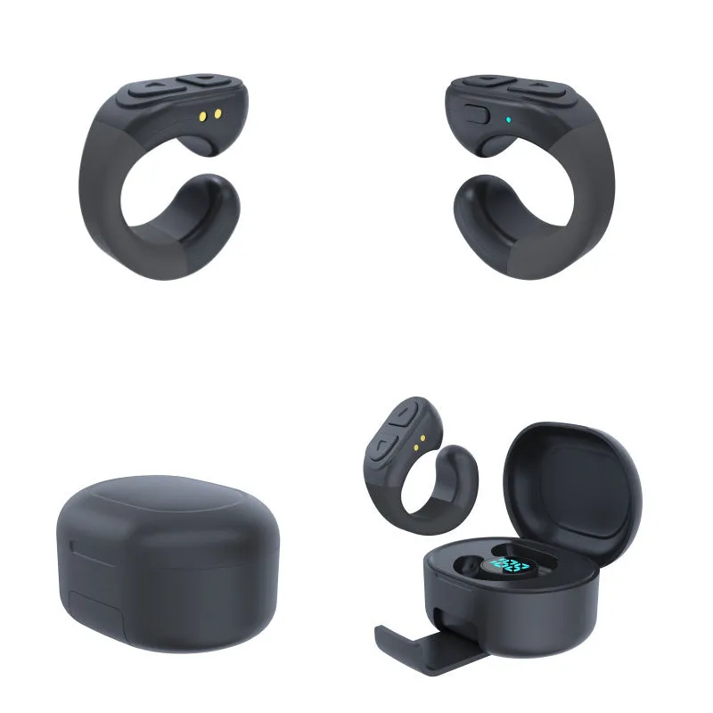 TP-1 Bluetooth remote control in black with charging case, 10 metre range, 50-60 hour battery