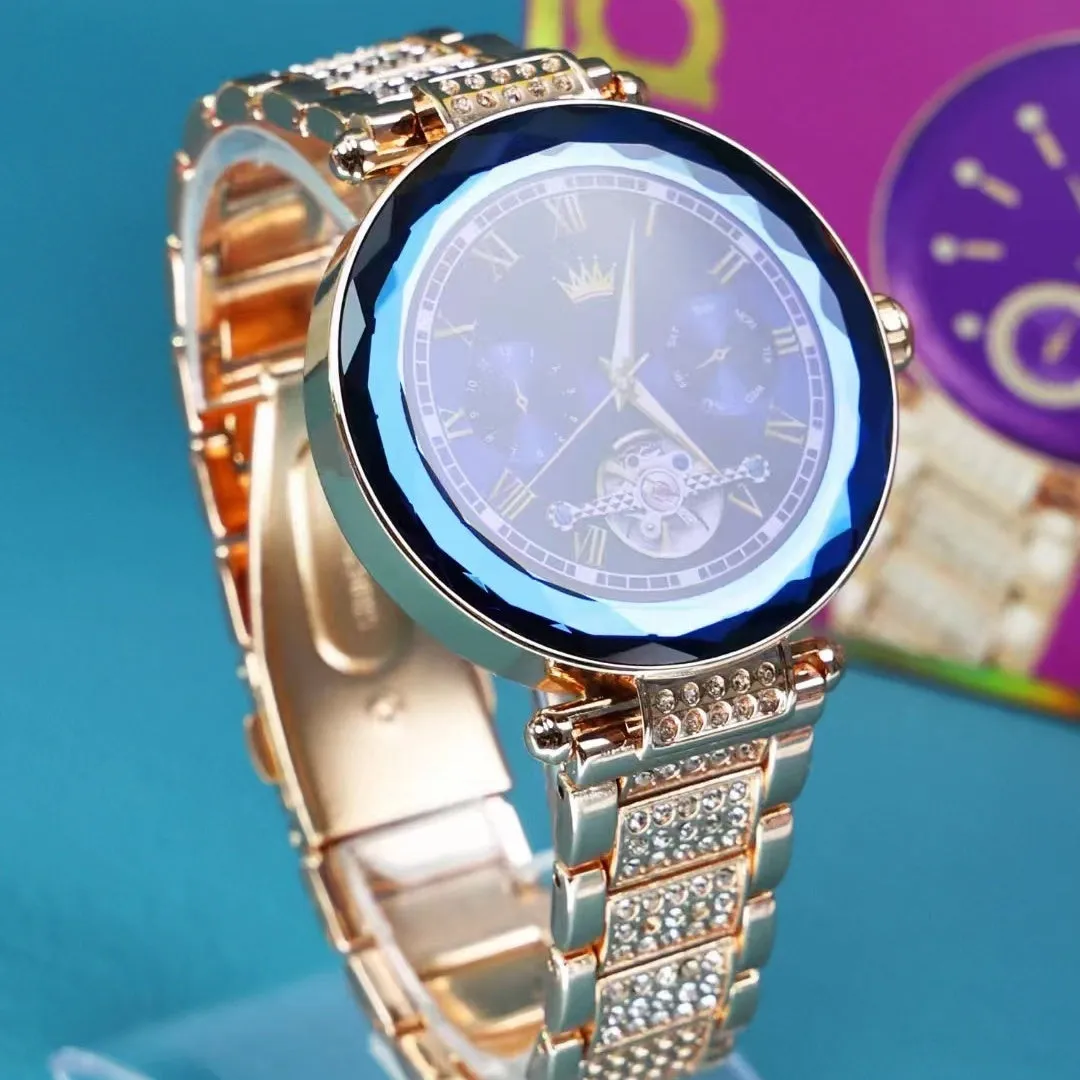 Women's heart rate running smart sport bracelet with AMOLED screen, ruby colour, stainless steel strap on a wrist