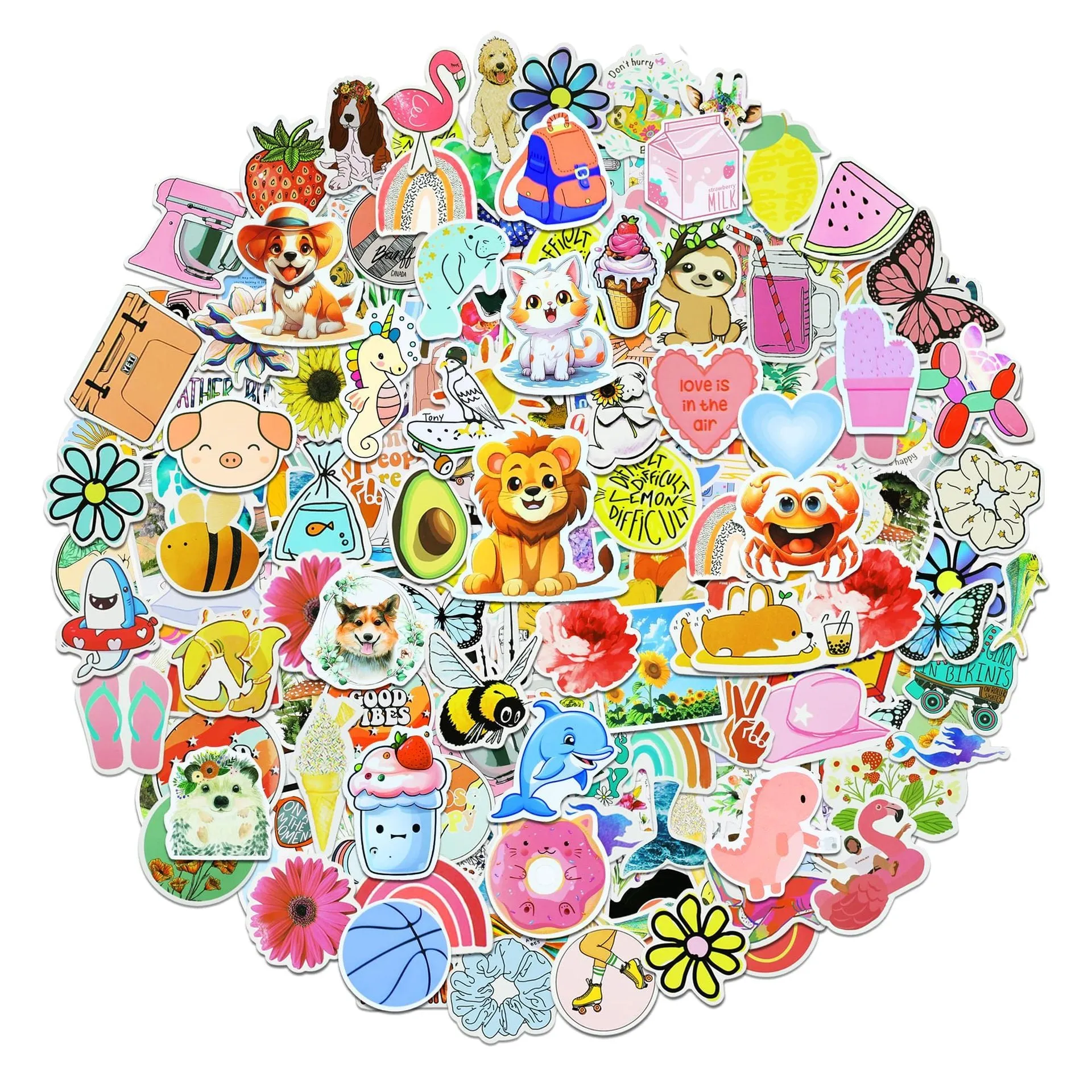 200-piece PVC waterproof style stickers for DIY luggage notebook decoration