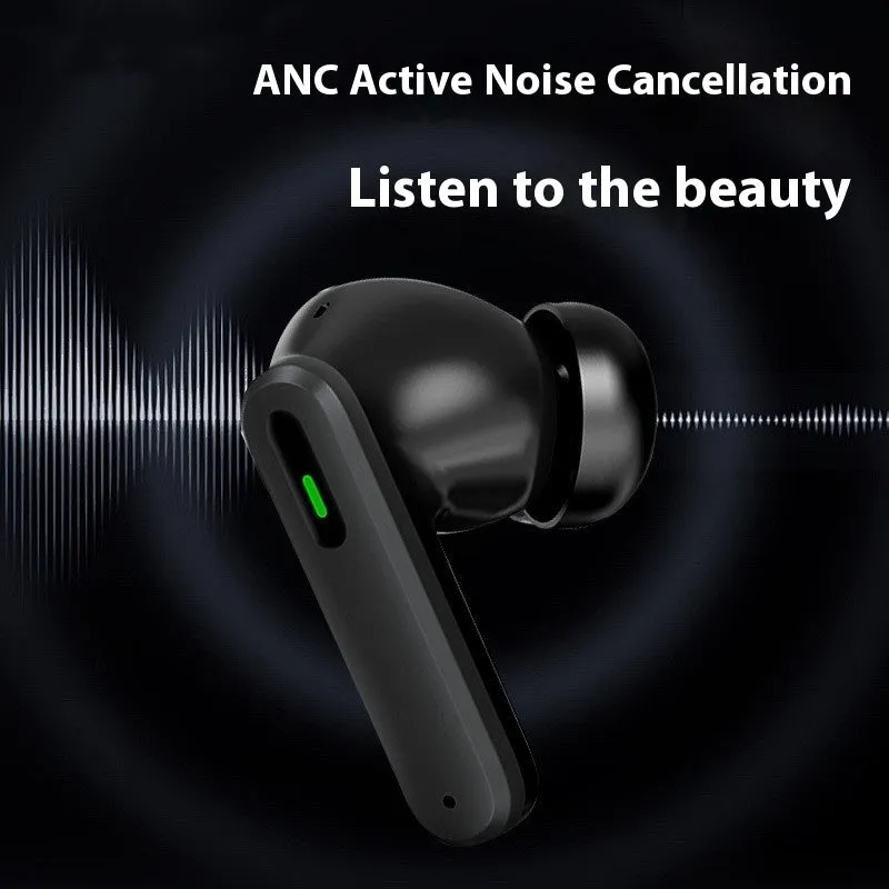 True wireless TWS38 Bluetooth earbuds in black and yellow with dual noise reduction, sports style