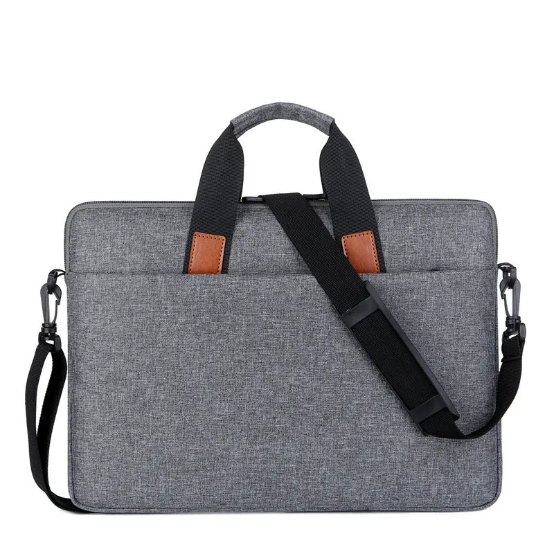 Oxford cloth one-shoulder laptop bag in black with shockproof large capacity design