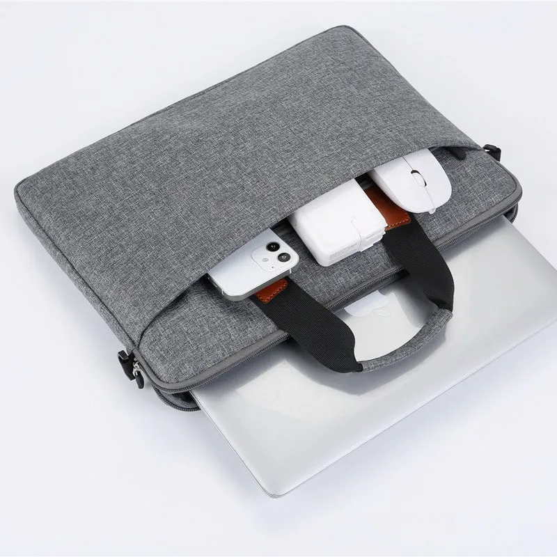 Oxford cloth one-shoulder laptop bag in black with shockproof large capacity design