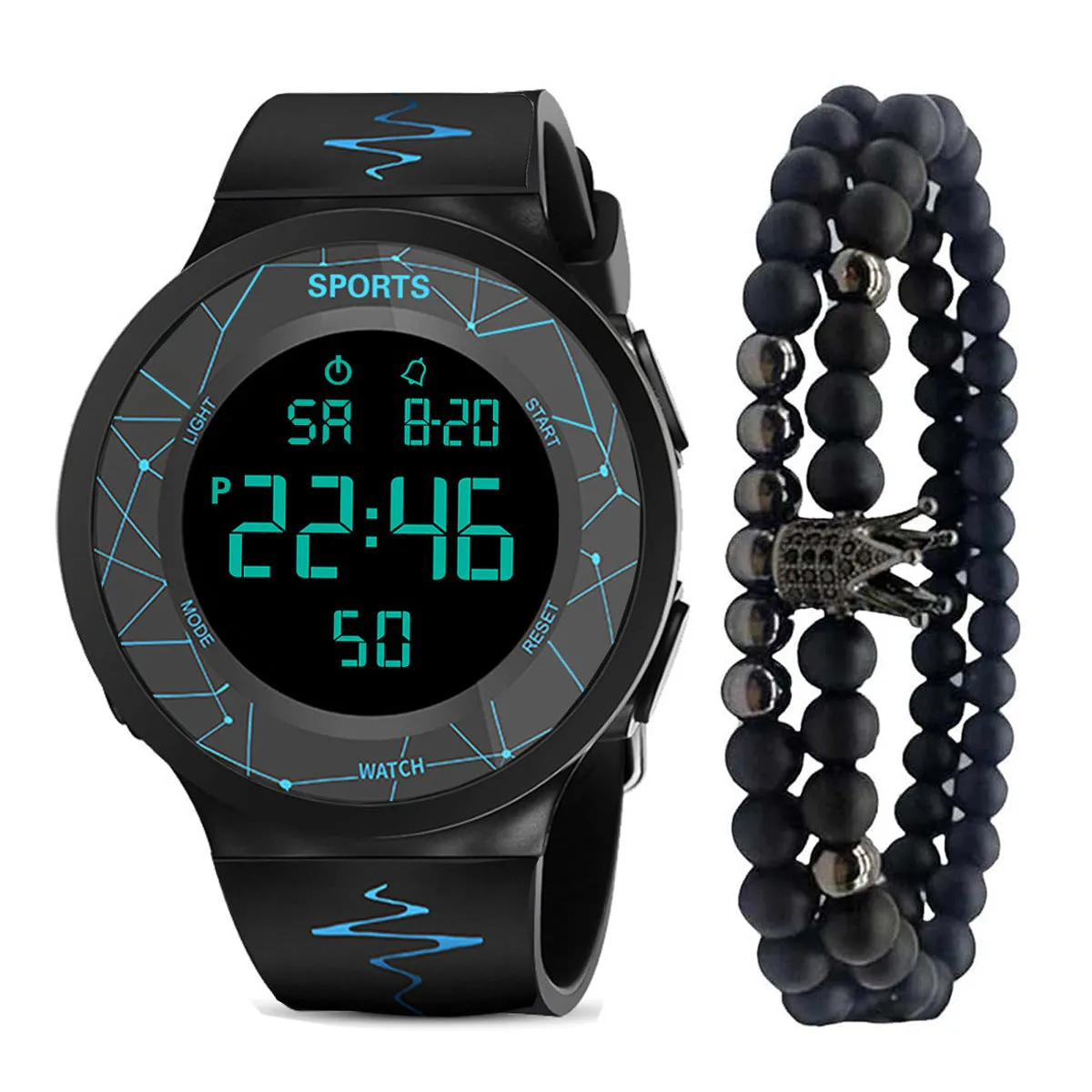 Quartz watch and bracelet set with 40mm alloy dial and strap pointer display