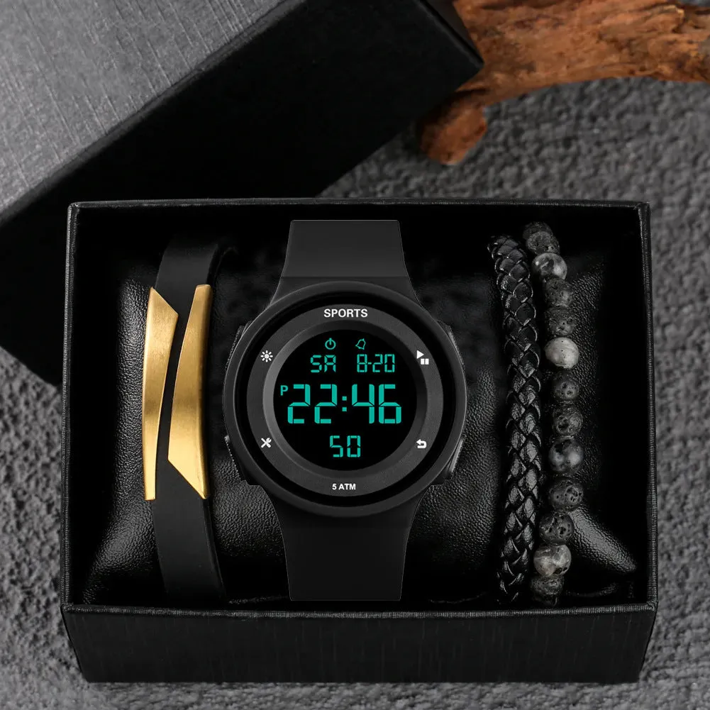 Quartz watch and bracelet set with 40mm alloy dial and strap pointer display