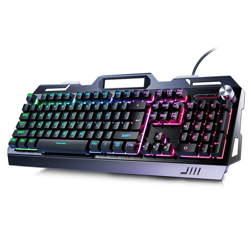 Silver Eagle V2G5 mechanical feeling keyboard with metal panel knob, white blue backlight, mouse and headset
