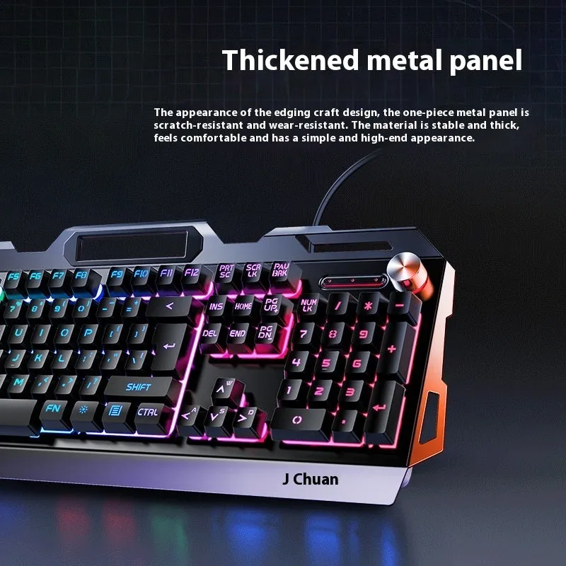 Silver Eagle V2G5 mechanical feeling keyboard with metal panel knob, white blue backlight, mouse and headset