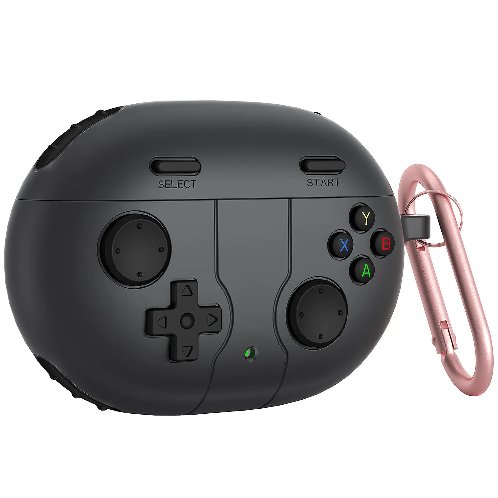 Silicone Bluetooth earphone cover for Beats Studio Buds in pink with embossed game machine pattern