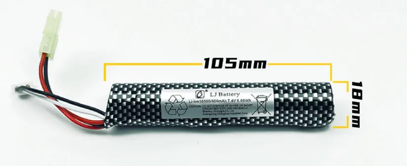 Replacement lithium battery for children's soft elastic air toy gun, 7.4V 900mAh or 11.1V 2000mAh, cylindrical cells with SM Odamiya XT30 Tamiya connectors
