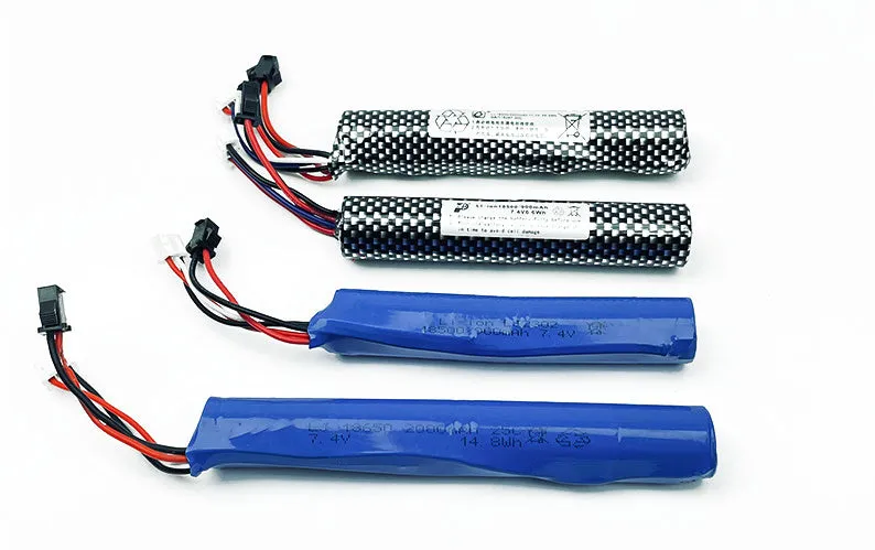 Replacement lithium battery for children's soft elastic air toy gun, 7.4V 900mAh or 11.1V 2000mAh, cylindrical cells with SM Odamiya XT30 Tamiya connectors