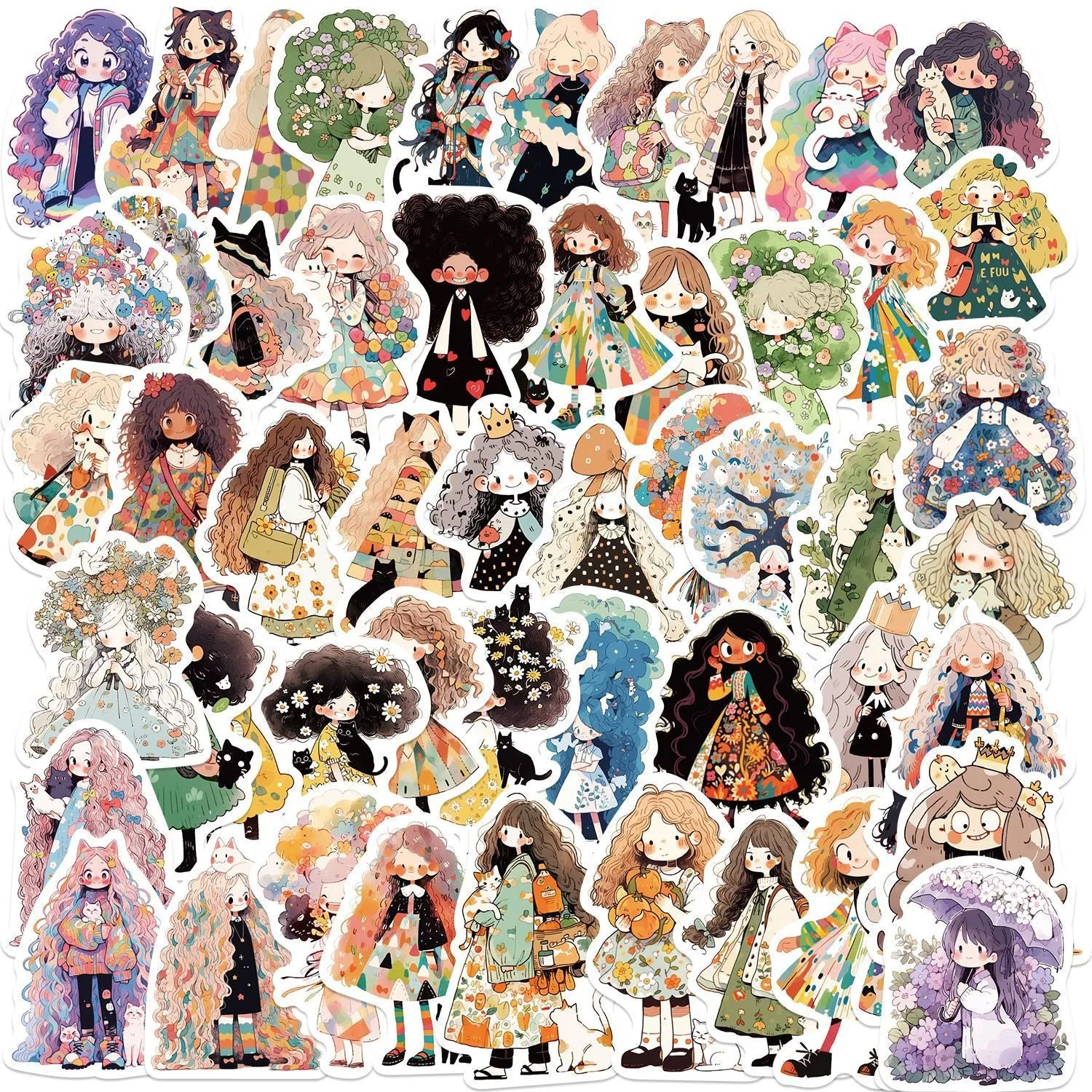 50 pack JDM car cartoon graffiti offset printed waterproof stickers for customisation