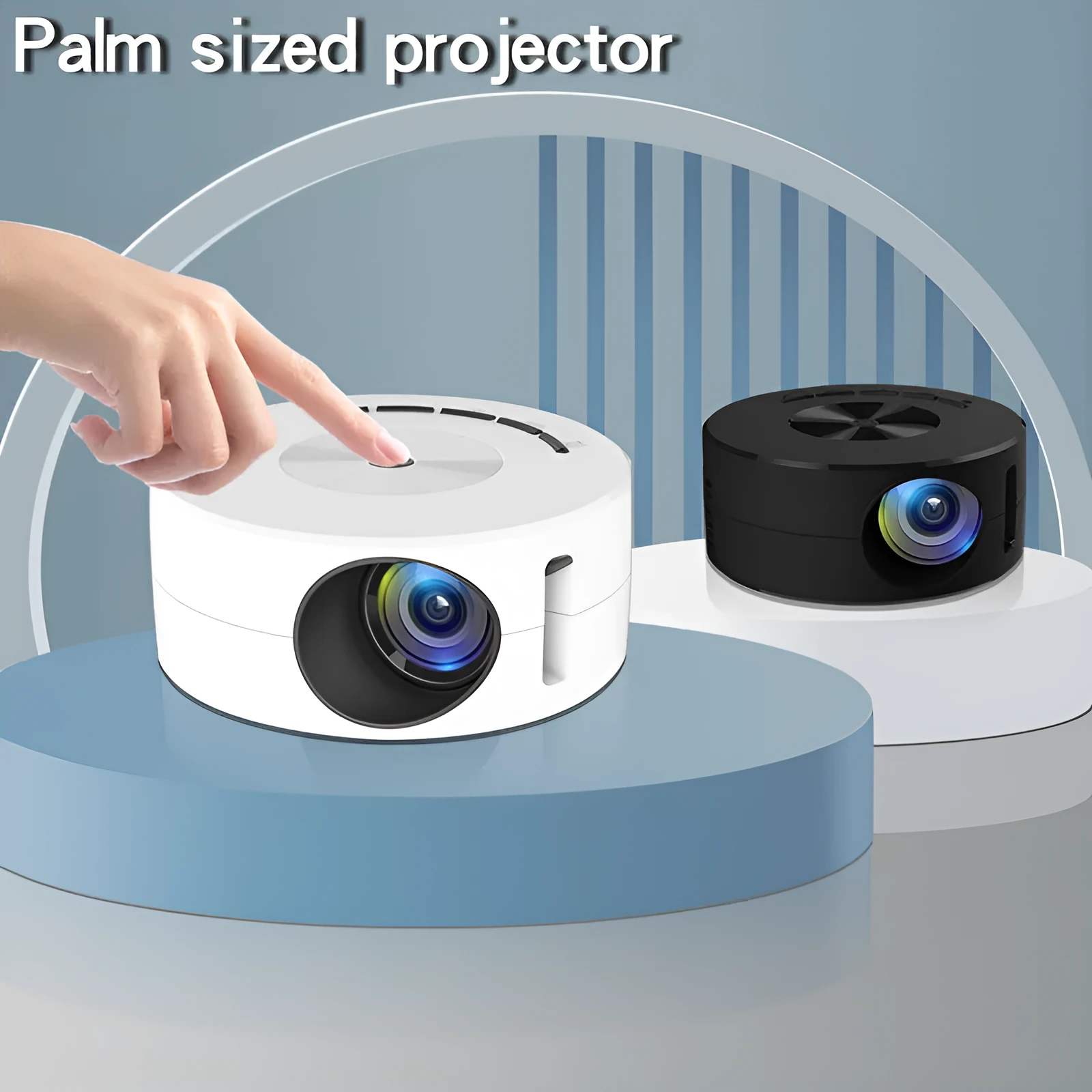 White portable wired same screen projector for mobile phones with remote control