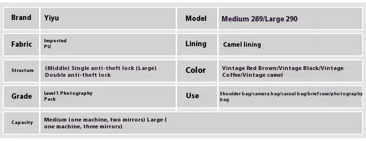 Fashion single shoulder SLR camera liner bag in PU leather, small size, dark coffee colour, for home storage.