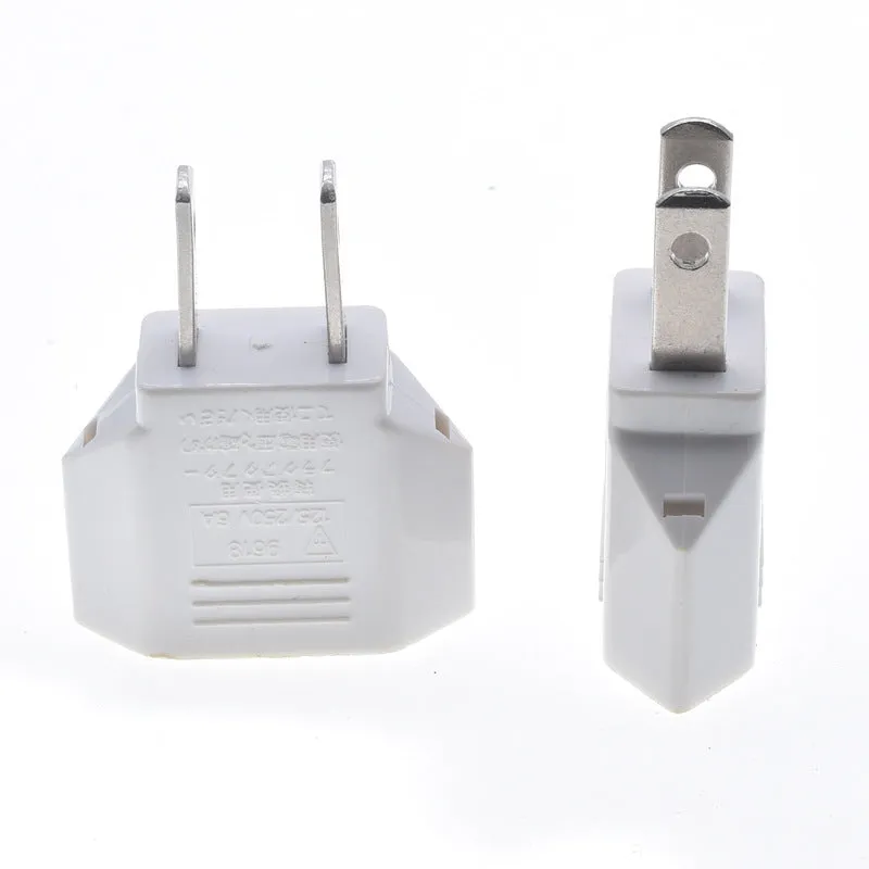 European to American conversion plug all-copper 2-hole adapter in black and white