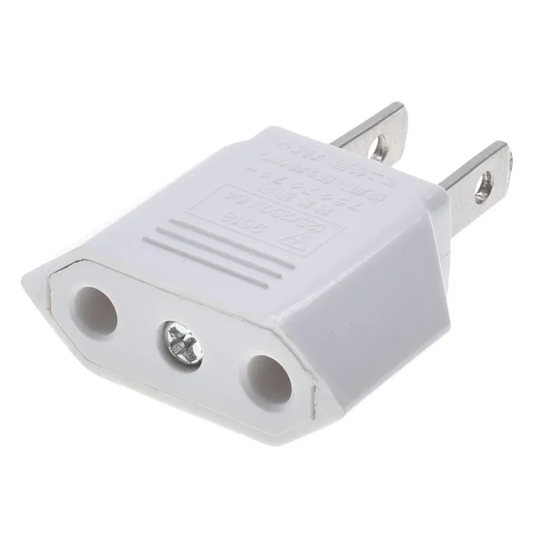 European to American conversion plug all-copper 2-hole adapter in black and white
