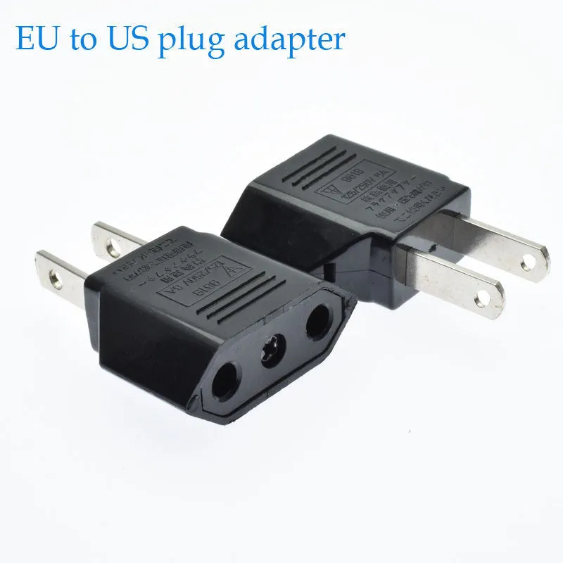 European to American conversion plug all-copper 2-hole adapter in black and white