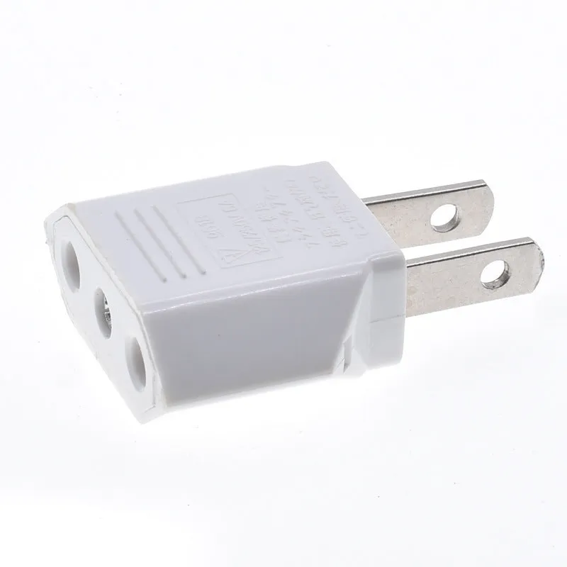 European to American conversion plug all-copper 2-hole adapter in black and white