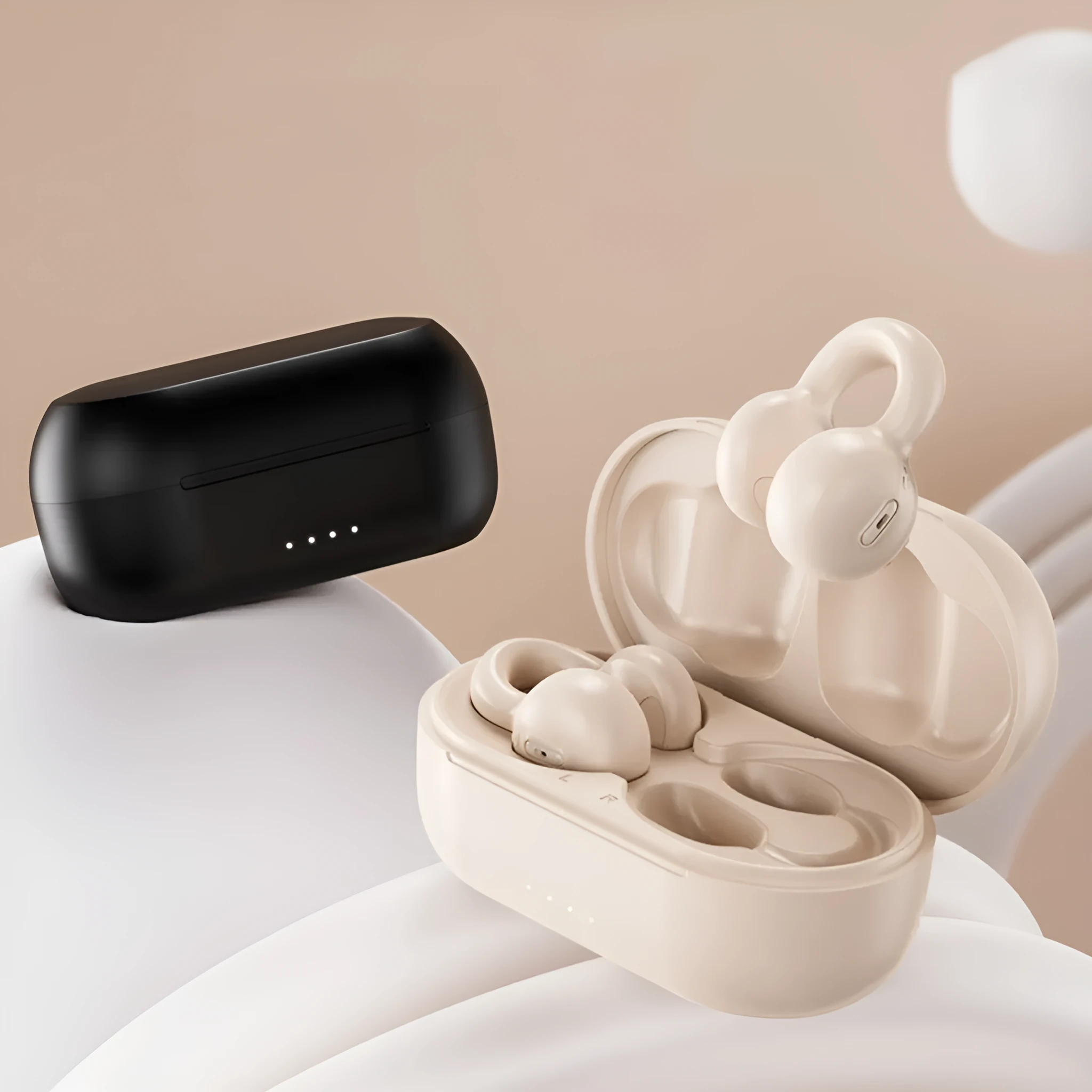 Wireless bone conduction sports Bluetooth headset in I20 Black with clip-on ear design