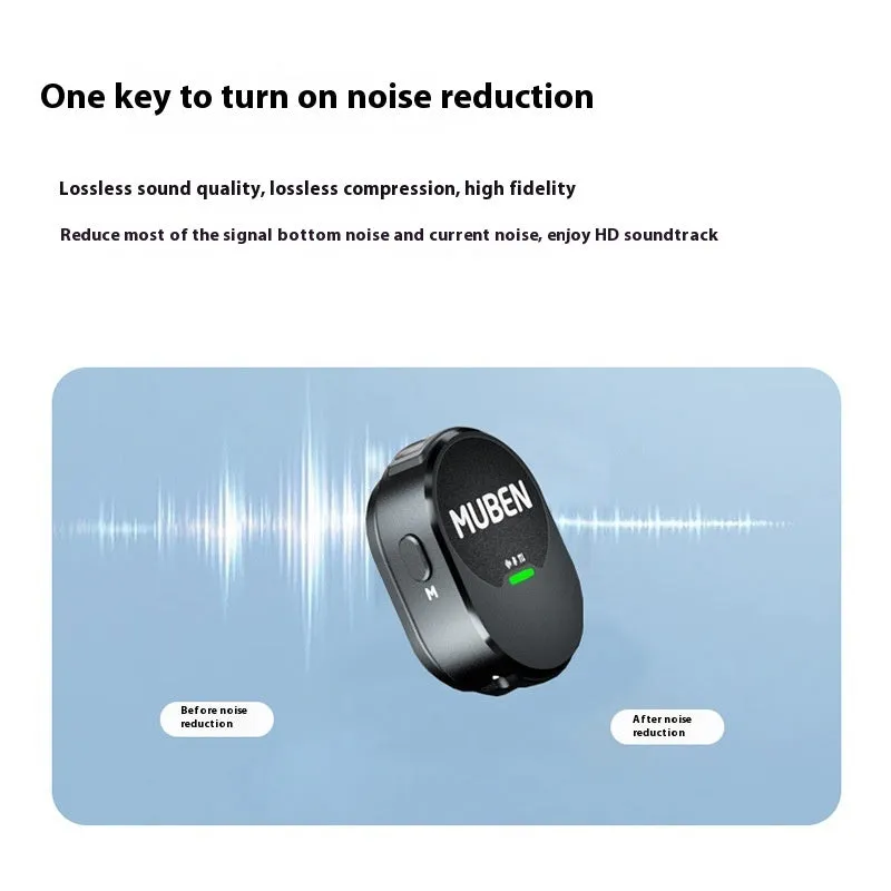 Magnetic suction wireless collar microphone in black for meetings and interviews