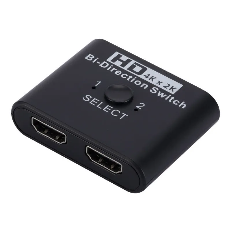 HDMI bidirectional AB switcher with switch button and two LED indicators, supports 8K 60Hz